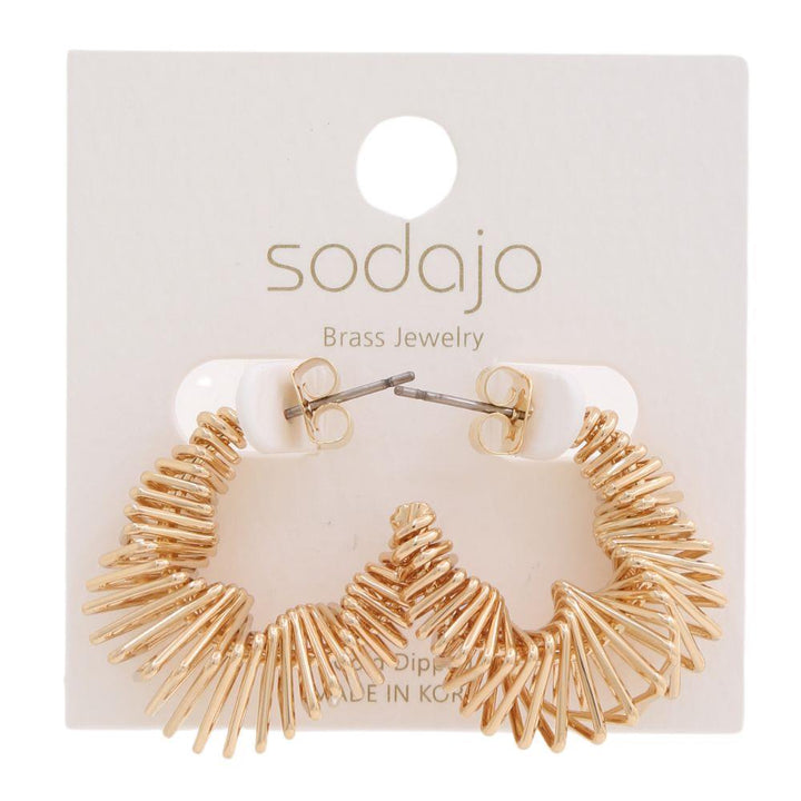 Joia Sodajo Gold Dipped Sprial Twist Hoop Earrings
