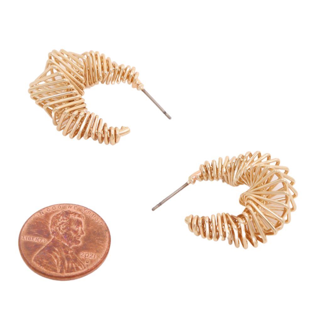 Joia Sodajo Gold Dipped Sprial Twist Hoop Earrings