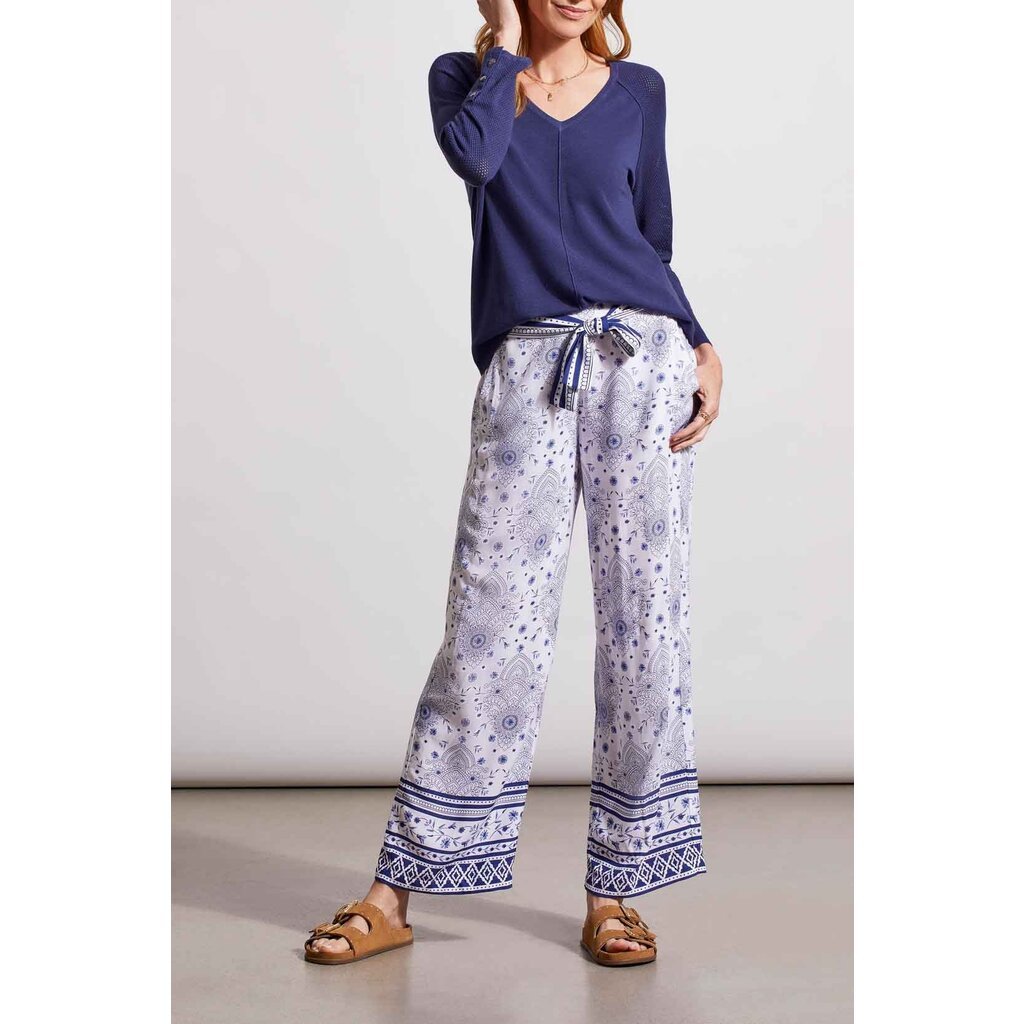 Tribal 3/4 Slv V Neck Raglan Sweater