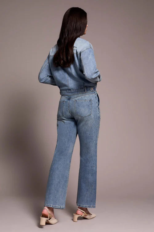 Tribal Classic Jean Jacket with Drop Shoulder Sweater Friendly Sleeves