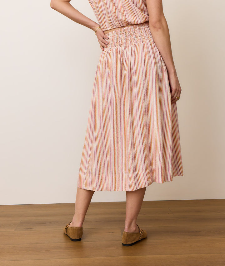 Marine Layer Bea Seersucker Midi Skirt