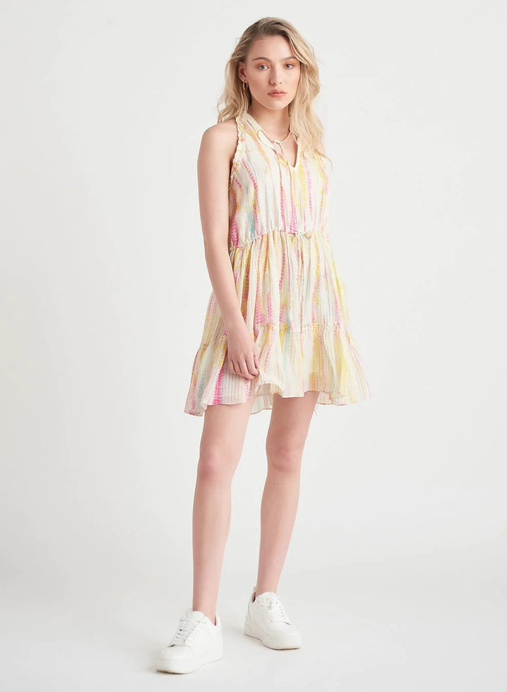 Dex Drawstring Waist Chiffon Mini Dress