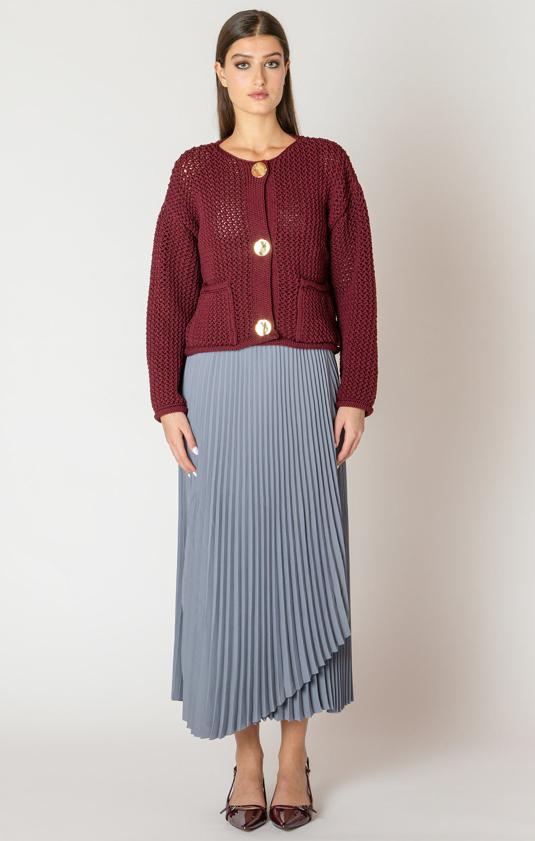 Black Tape Chunky Knit Cardigan