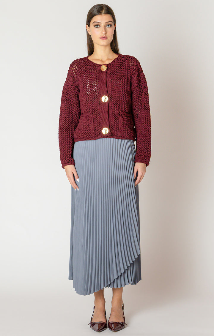 Black Tape Chunky Knit Cardigan