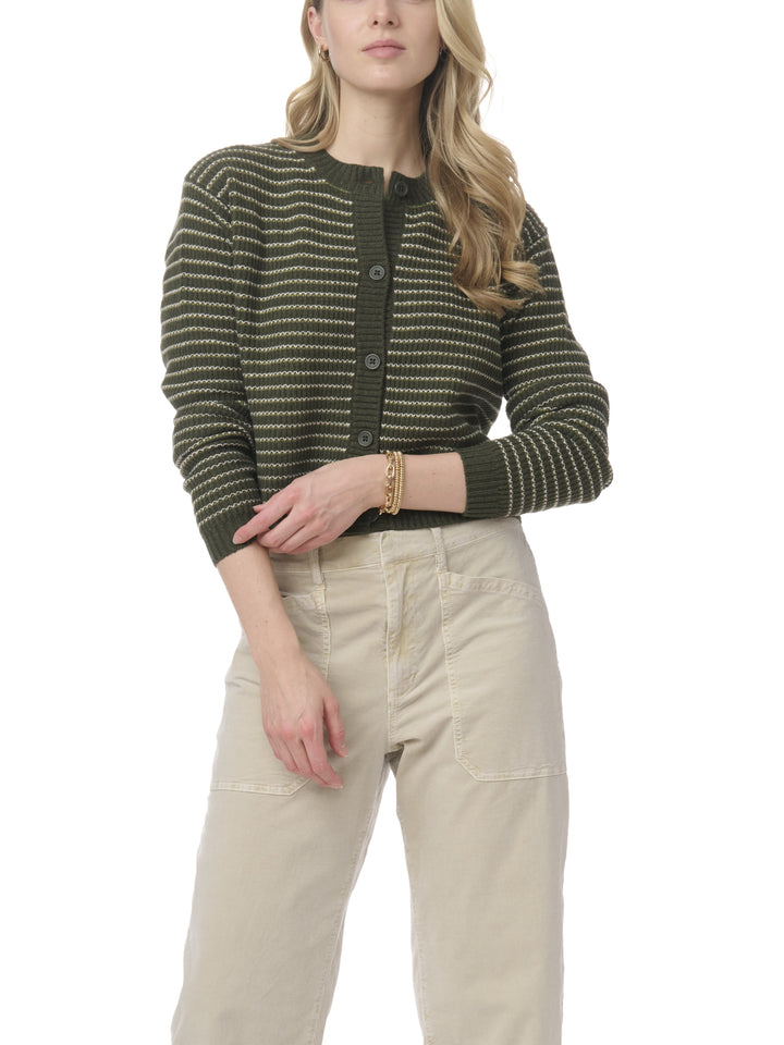 Splendid Amber Stripe Crop Cardigan