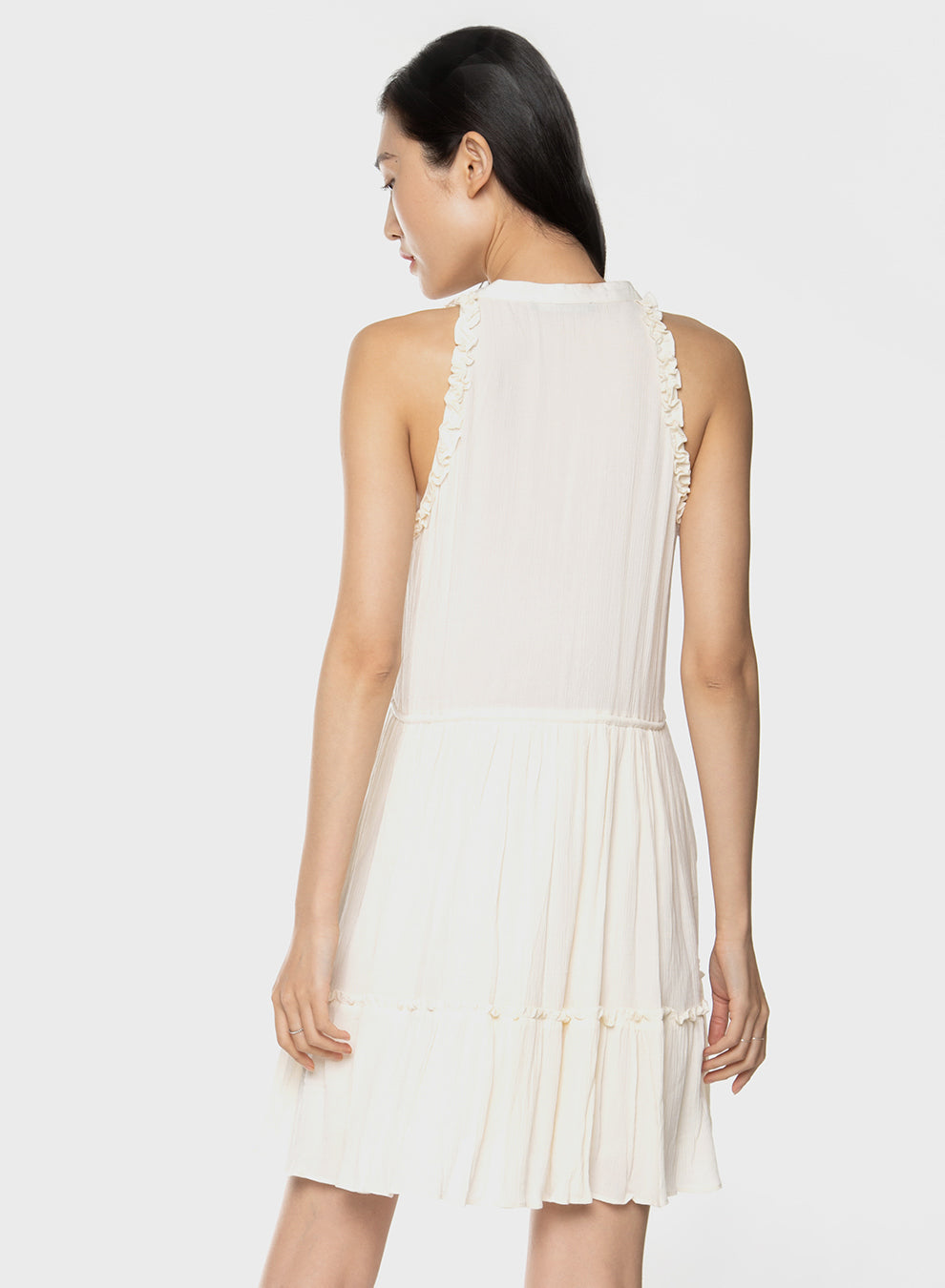 Dex Drawstring Waist Chiffon Mini Dress