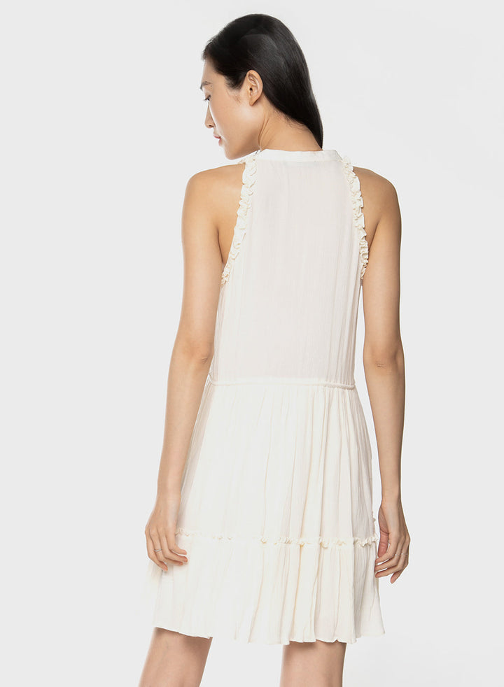 Dex Drawstring Waist Chiffon Mini Dress