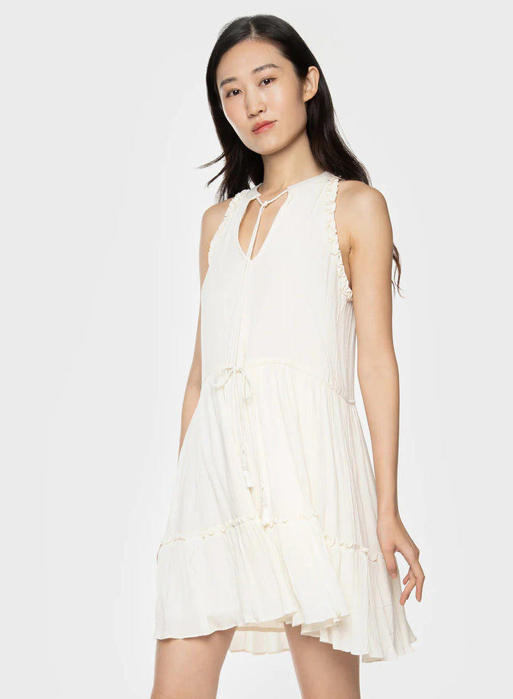Dex Drawstring Waist Chiffon Mini Dress