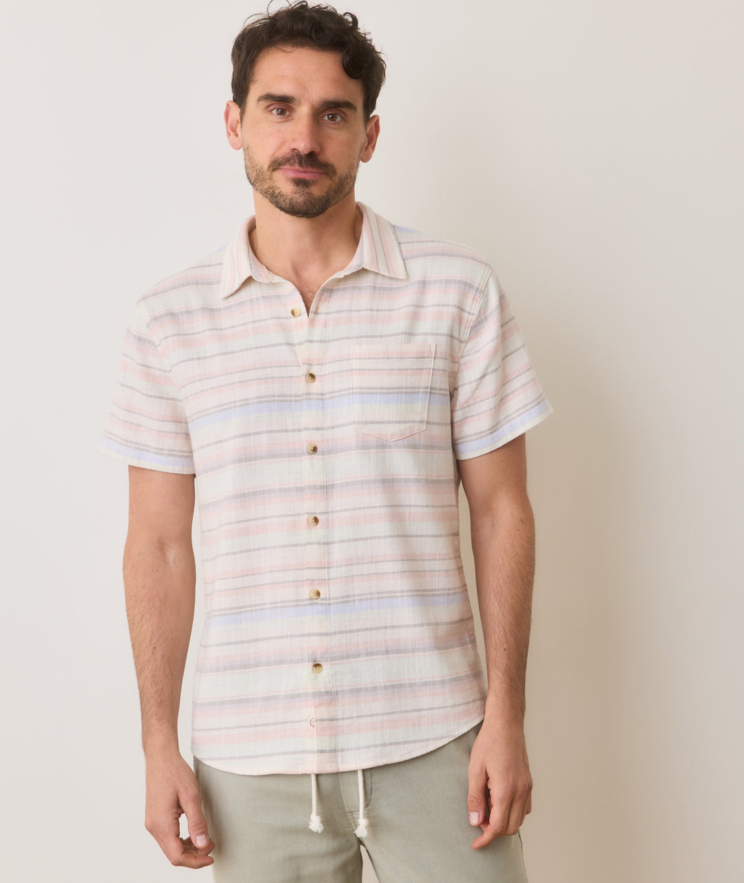 Marine Layer Classic Striped Stretch Selvage Shirt