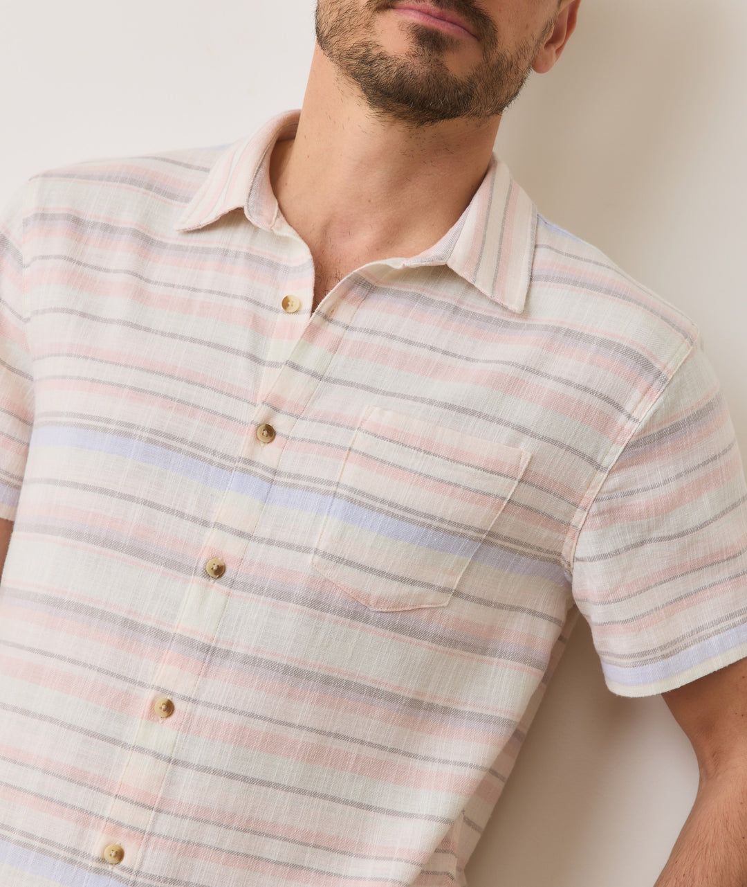 Marine Layer Classic Striped Stretch Selvage Shirt