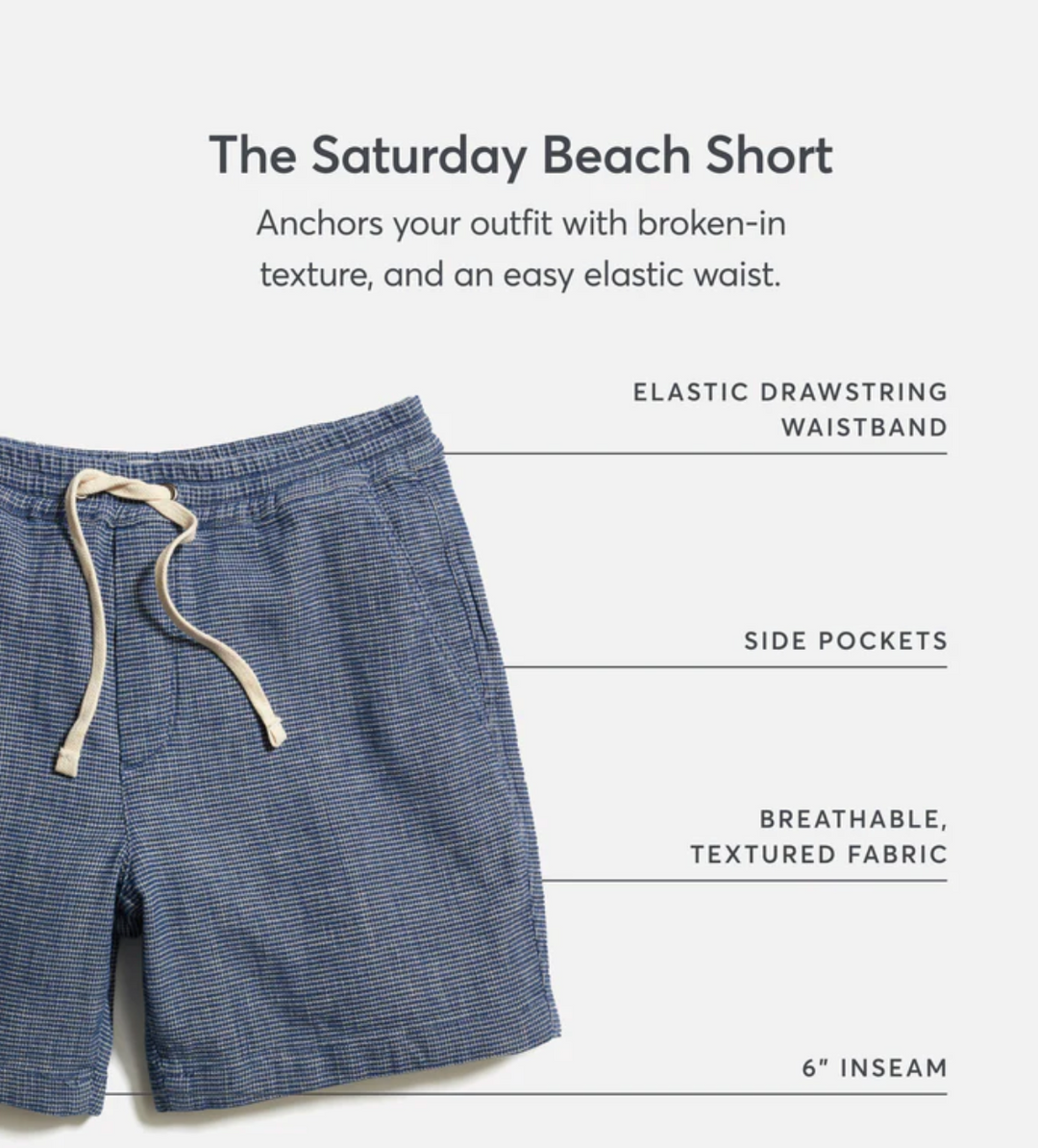 Marine Layer Saturday Beach Short 6"