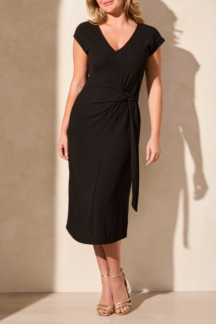 Tribal Short Sleeve Dress with Front Tie