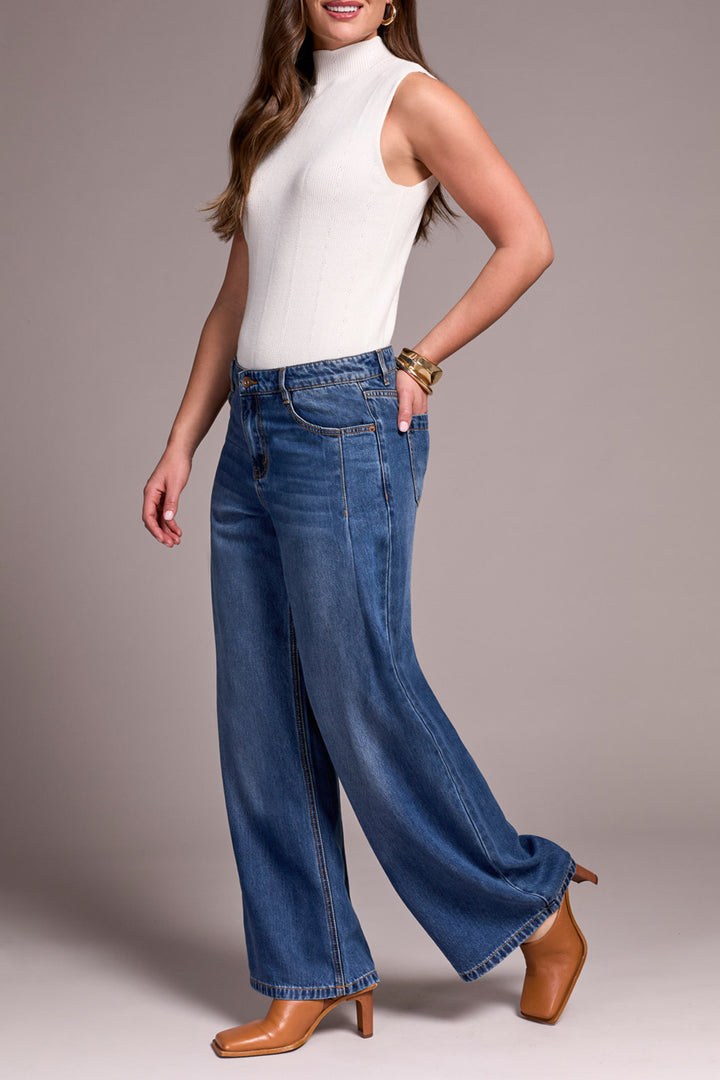 Tribal Audrey Pleated Wide Leg Jean