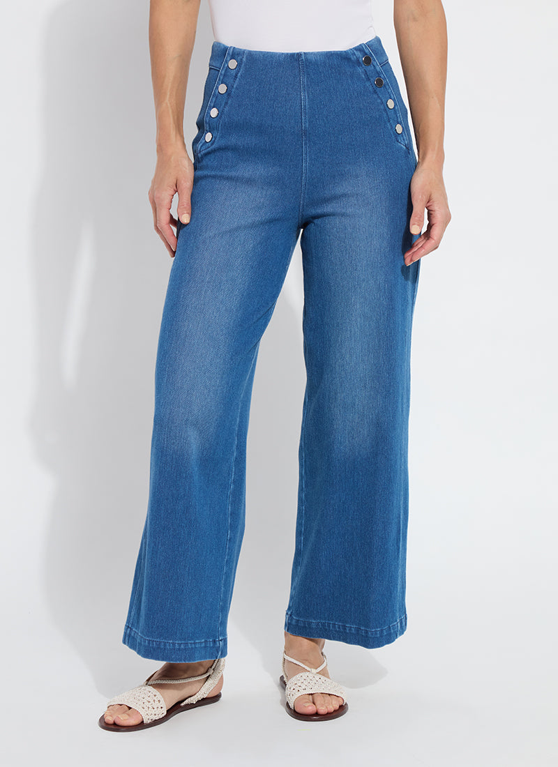 Lysse Mallory Sailor High Waist Wide Leg Denim Jean