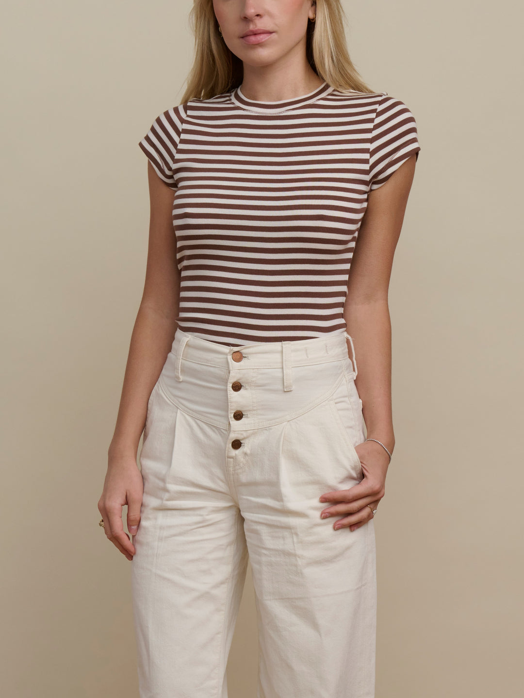 Splendid Benson Stripe SS Crew Tee