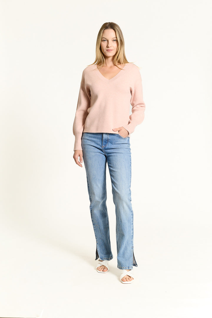 OAT V-Neck Balloon Sleeve Sweater