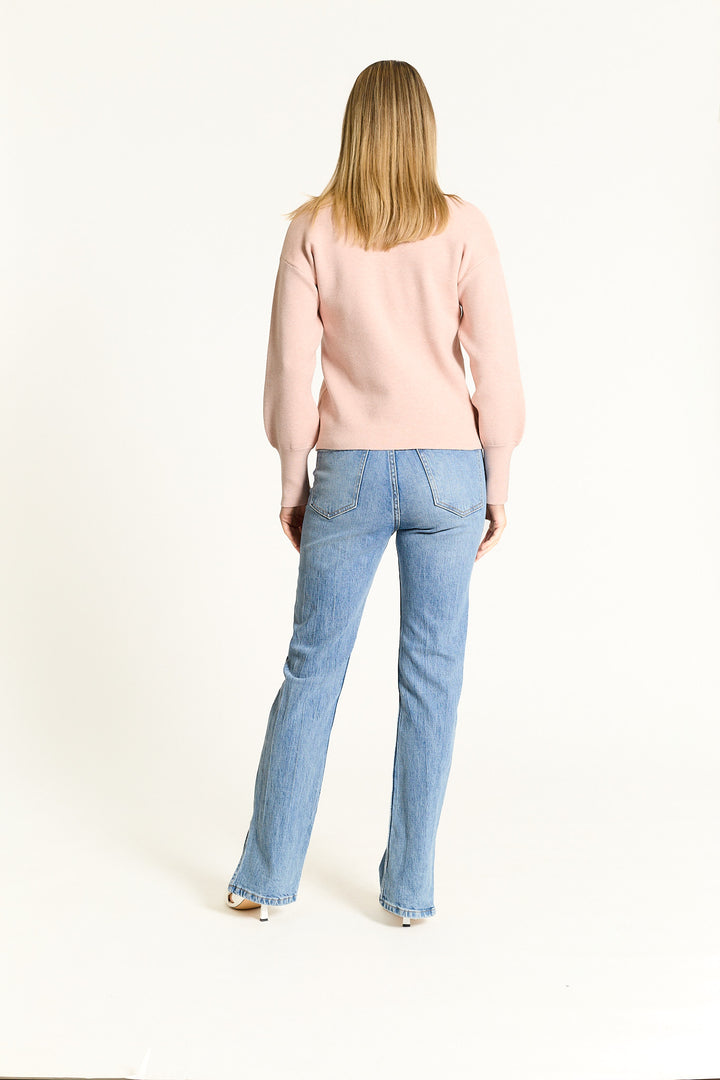 OAT V-Neck Balloon Sleeve Sweater