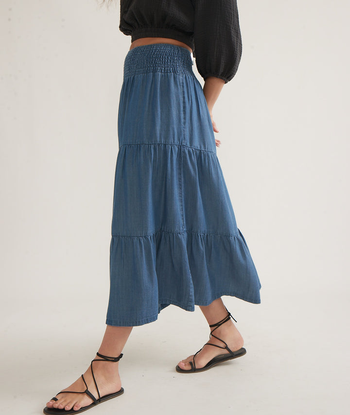 Marine Layer Corinne Chambray Maxi Skirt