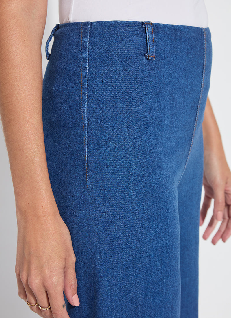Lysee Fringe High Waisted Wide Leg Crop Denim Jean