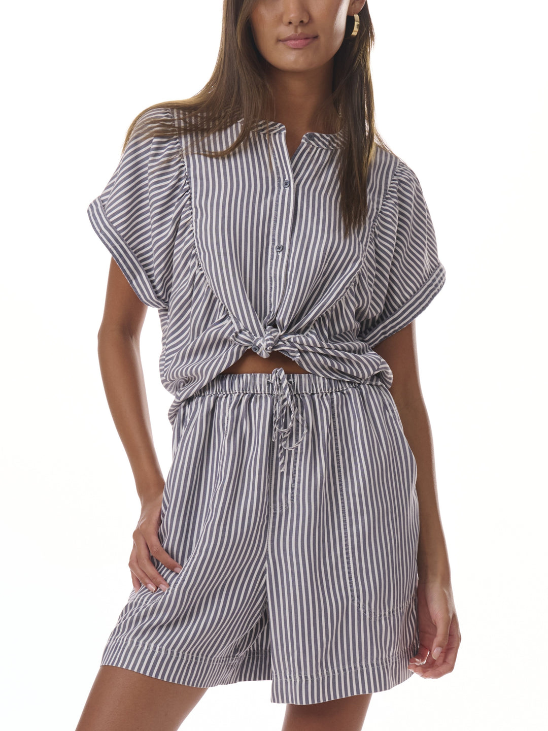 Splendid Ella Stripe Short Sleeve Blouse