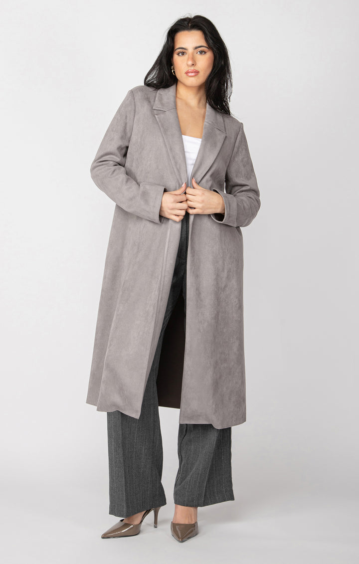 Black Tape LS Longline Faux Suede Blazer