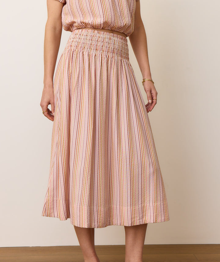 Marine Layer Bea Seersucker Midi Skirt