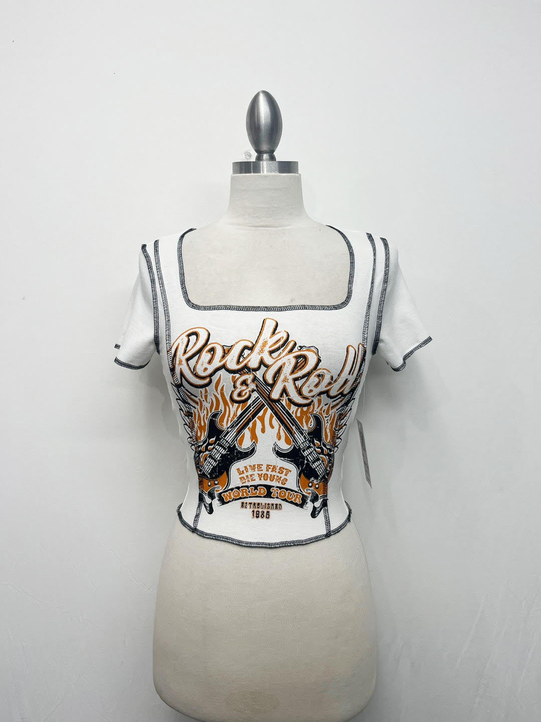 G Mini Rock & Roll Guitar Print Cotton Tee
