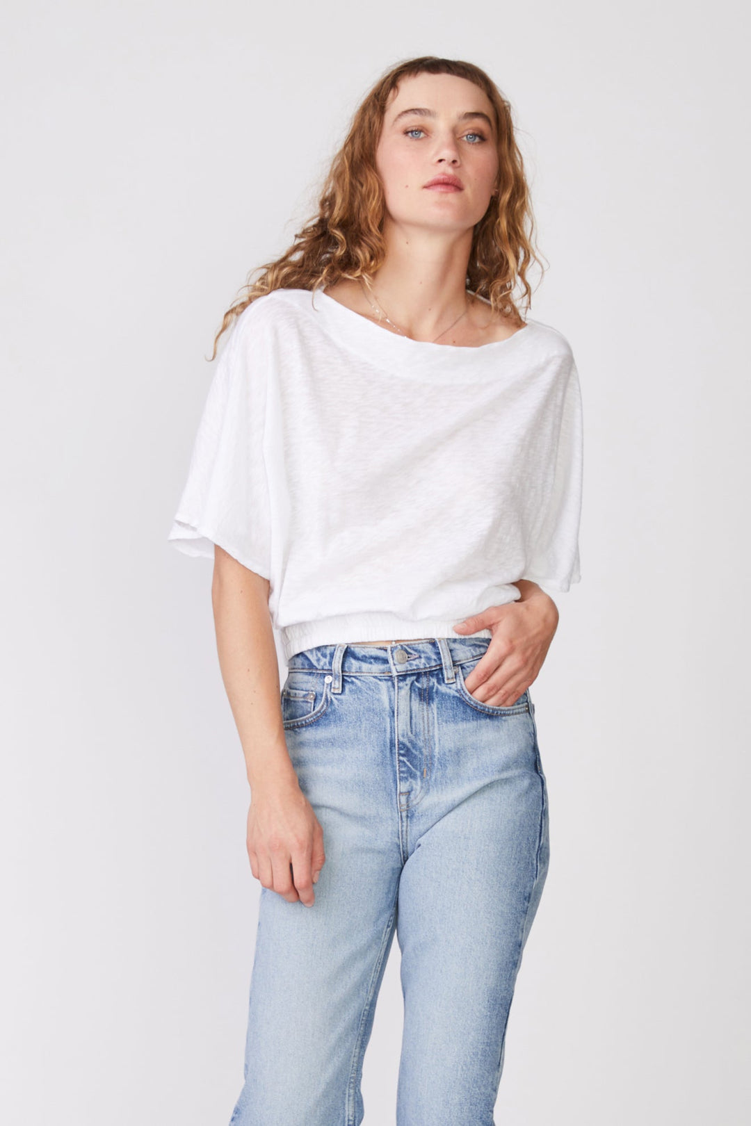 Stateside  Supima Slub Drape Top