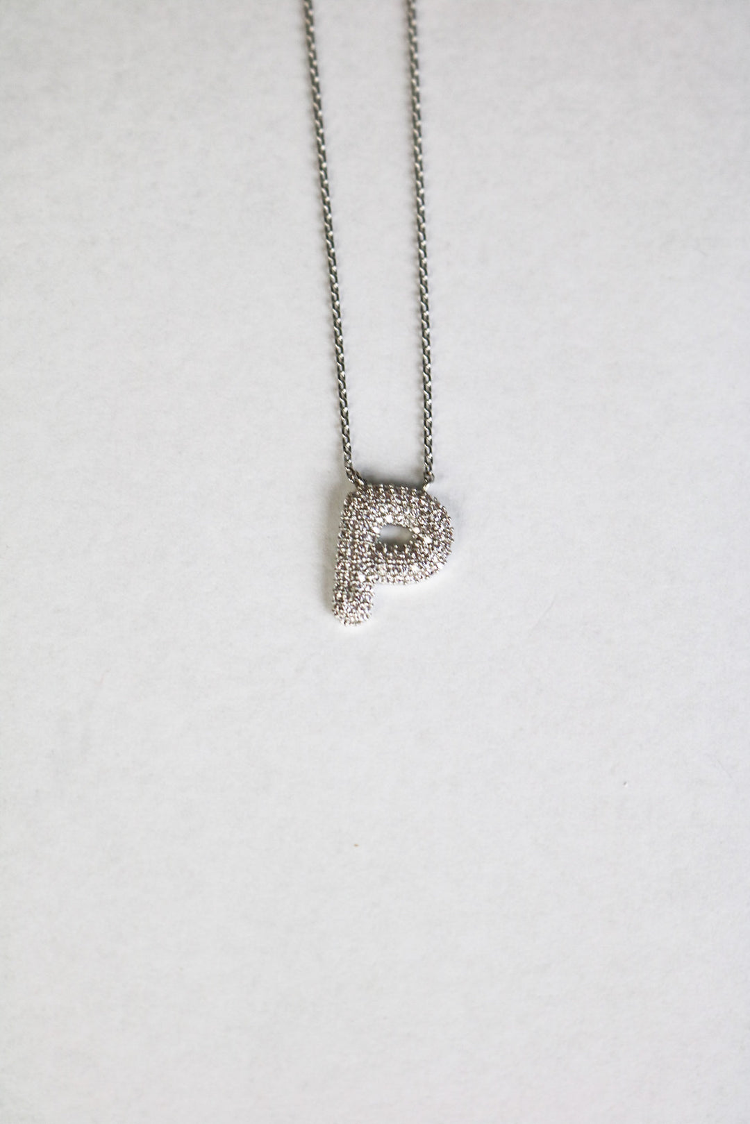 Letter Necklace with Rhinestone