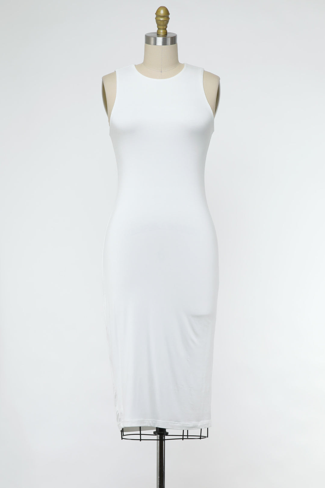 Final Touch Doppellagiges, ärmelloses, figurbetontes Midikleid