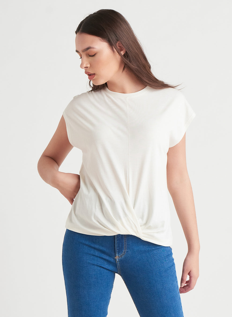 Black Tape Twist Front Tee