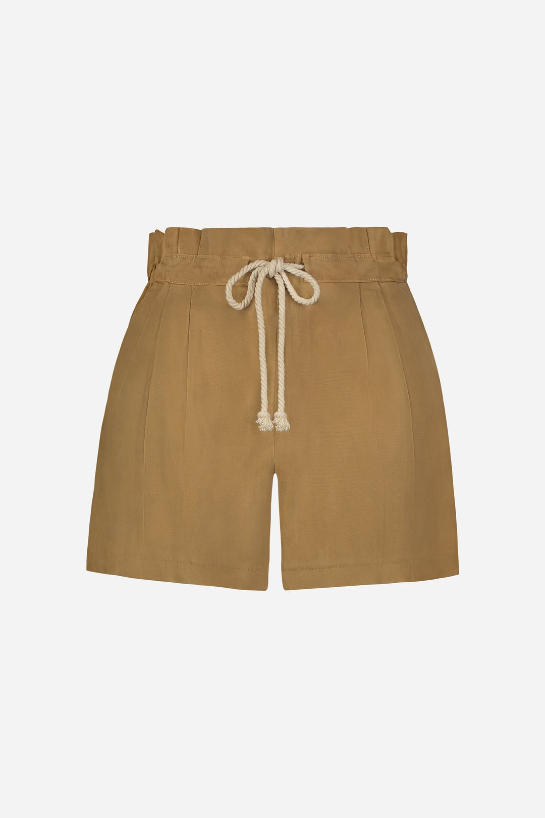 Short écru à taille froncée South Beach