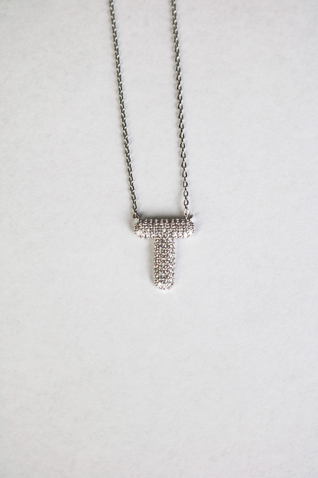 Letter Necklace with Rhinestone
