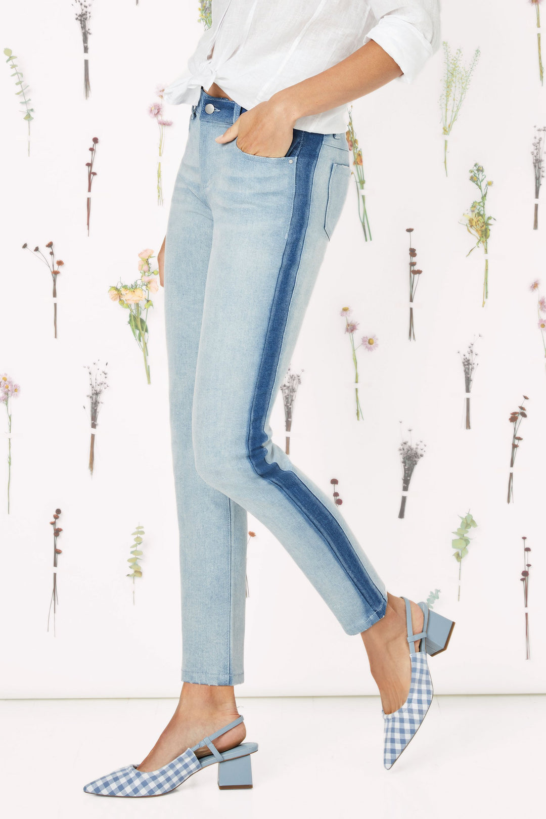 Pantalon en denim mélangé Kinney écru