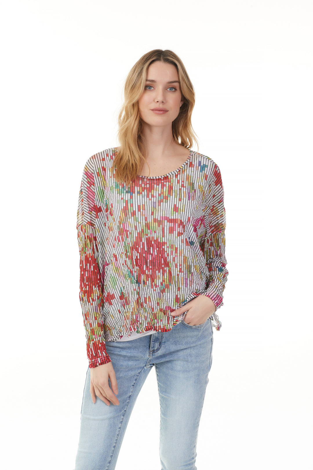 Charlie B Printed Mesh Top