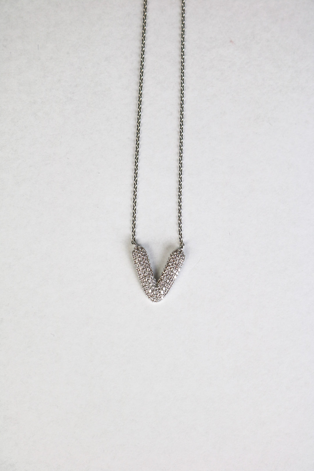Letter Necklace with Rhinestone