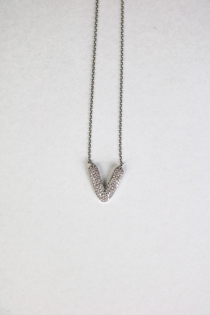 Letter Necklace with Rhinestone