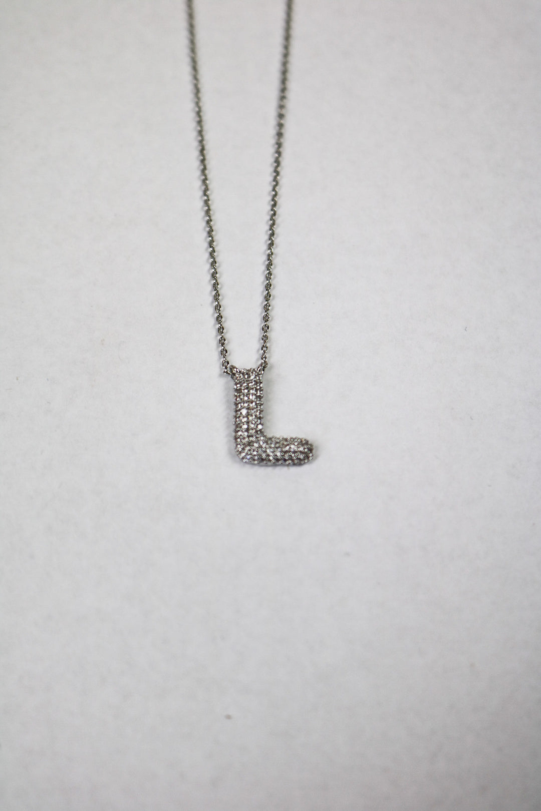 Letter Necklace with Rhinestone