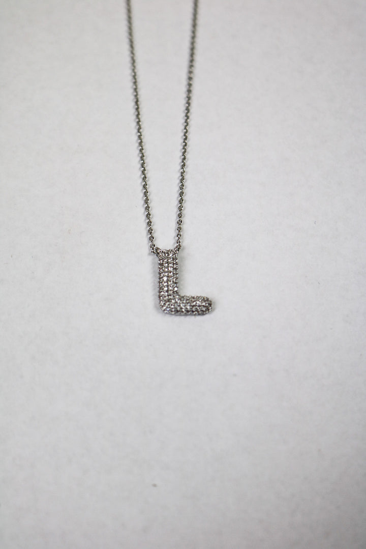 Letter Necklace with Rhinestone
