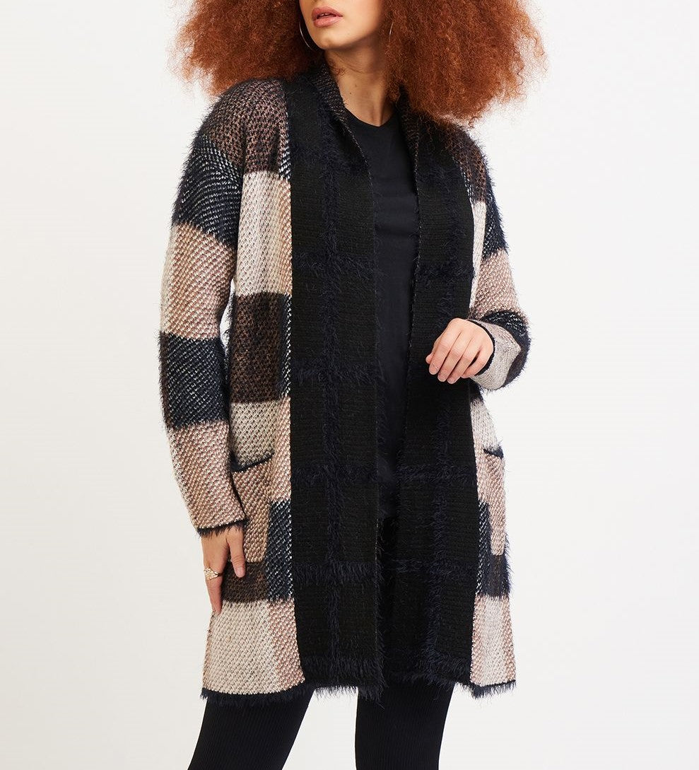 Pull cardigan à cils ouverts Dex