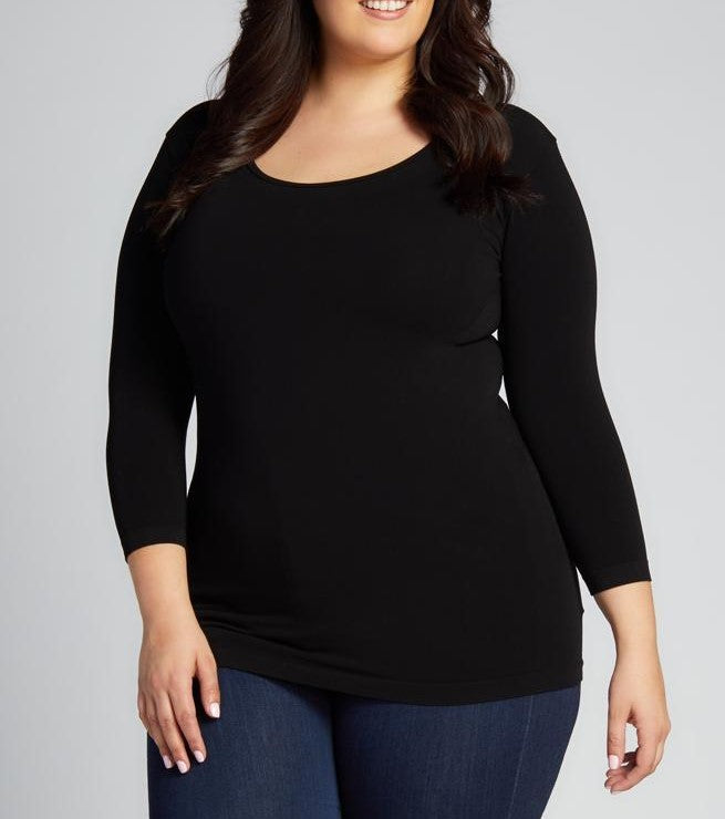 Cest Moi Bamboo Plus Size 3/4 Sleeve Top