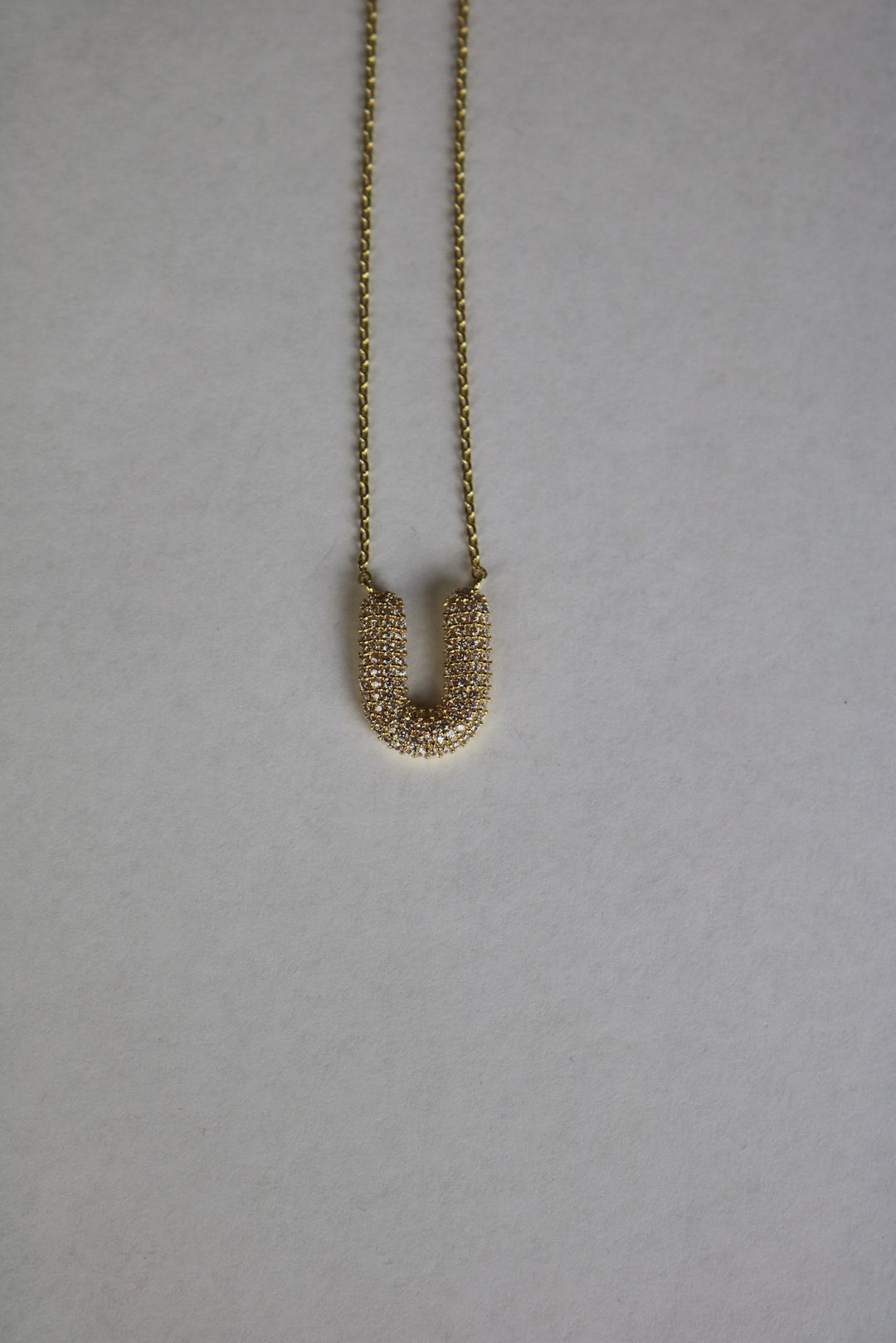 Letter Necklace with Rhinestone