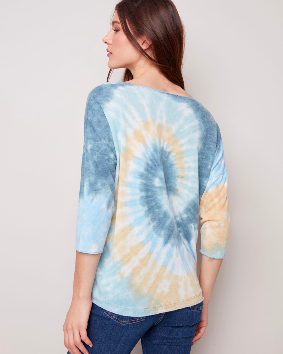 Charlie B Tie Dye Long Sleeves V Neck Top