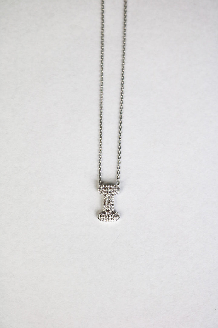 Letter Necklace with Rhinestone