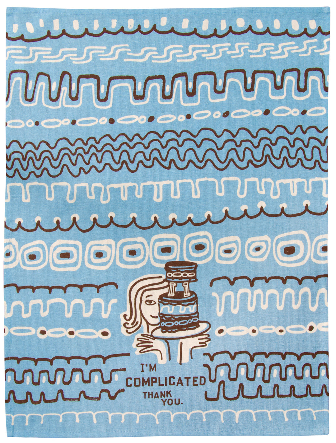 Torchon sérigraphié Blue Q I'm Complicated