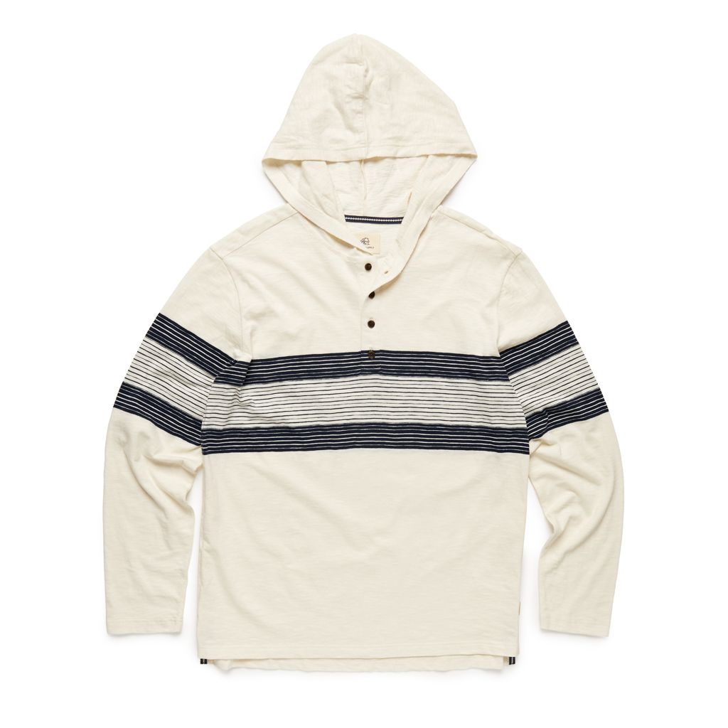 Surfside Drew Striped Hooded Slub Henley