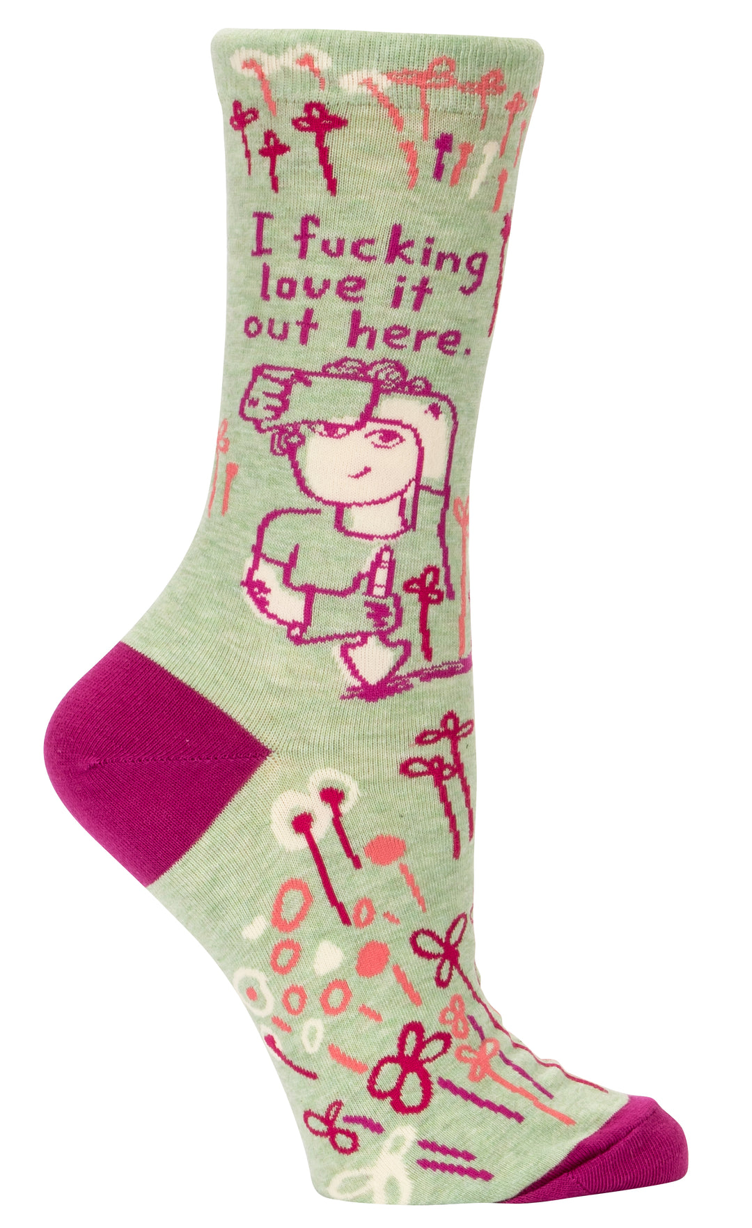 Blue Q Fucking Love It Garden Womens Crew Sock