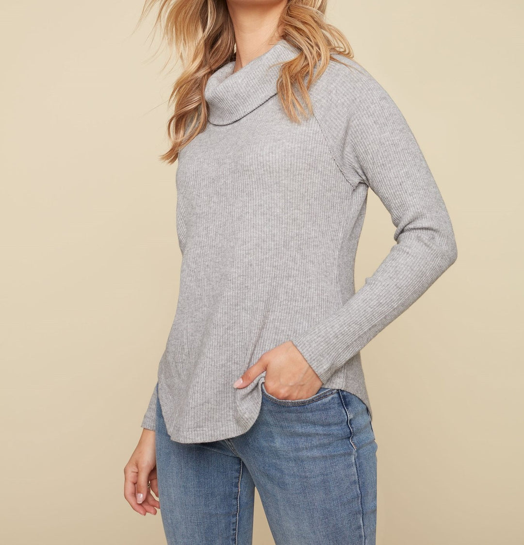 Charlie B Long Sleeve Rib Top