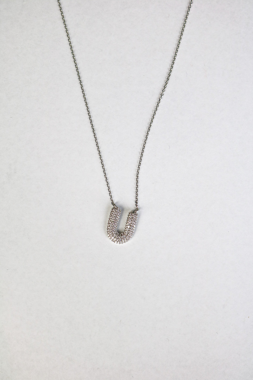 Letter Necklace with Rhinestone