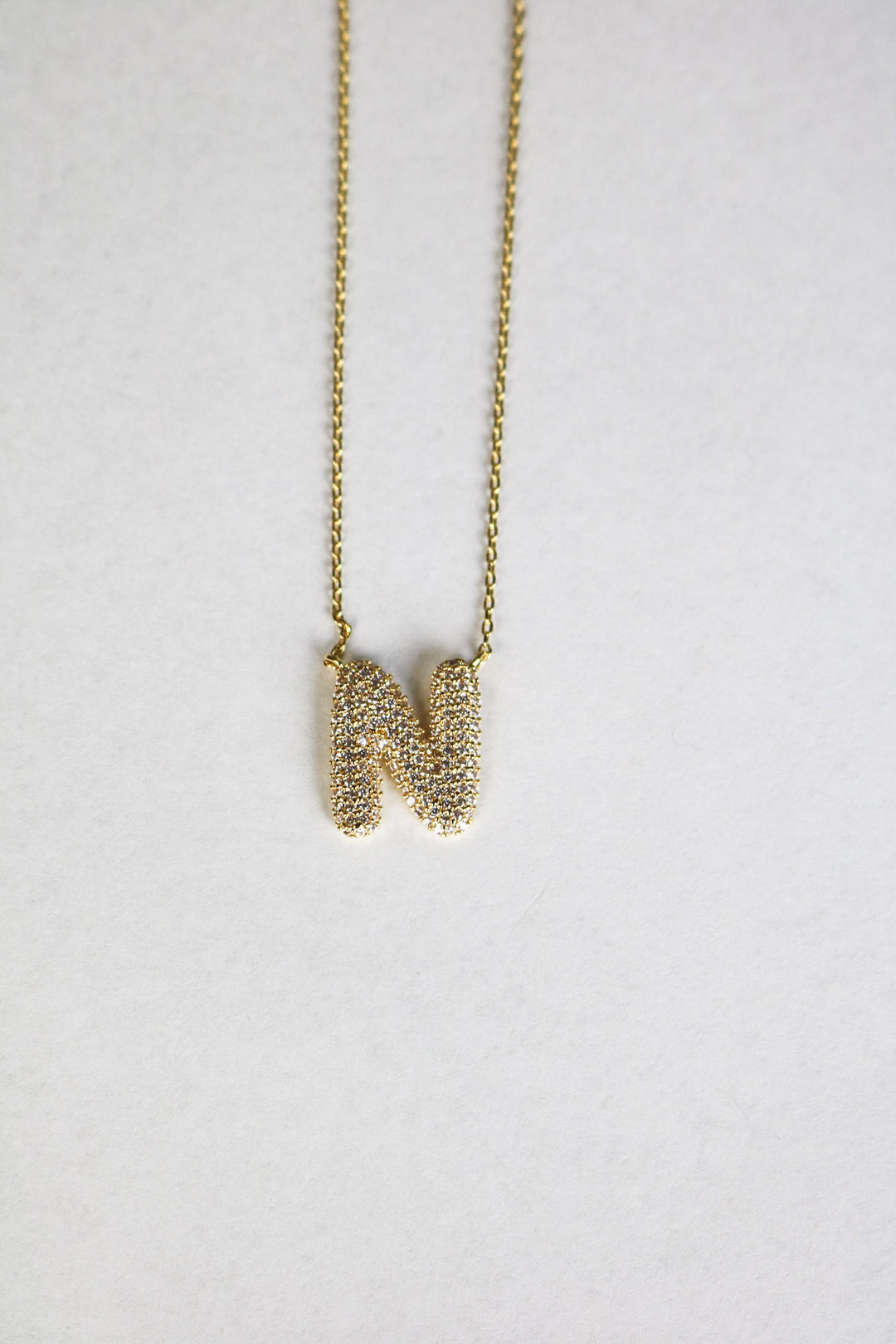 Letter Necklace with Rhinestone